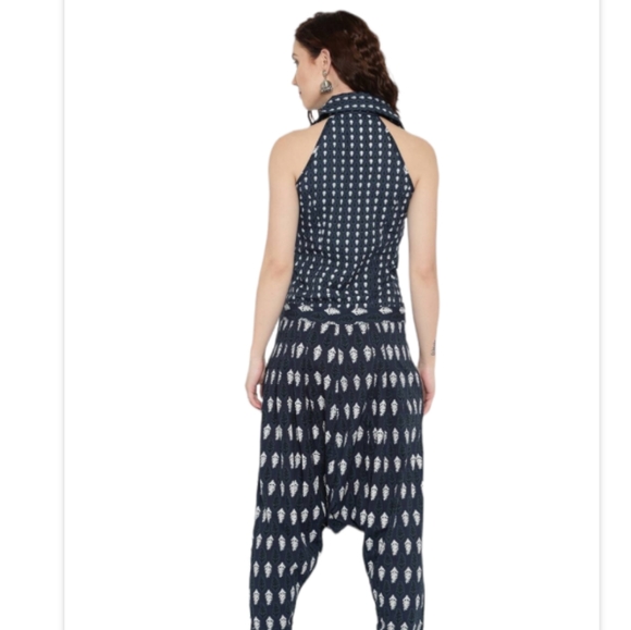 Desi Weavess Indigo Sleeveless Jodhpuri Jumpsuit - Picture 3 of 13